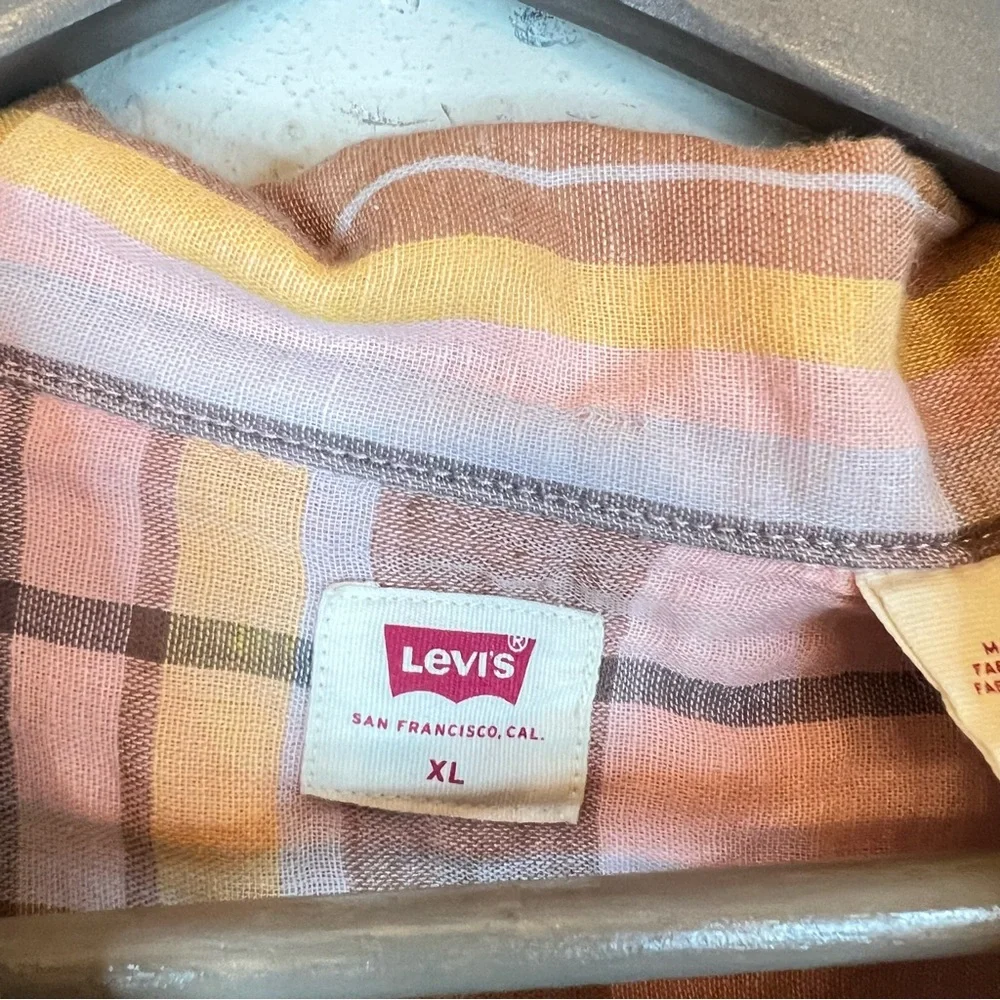 Levi’s Men’s Short Sleeve Slouchy Plaid Button Up Shirt Size L,XL NWT